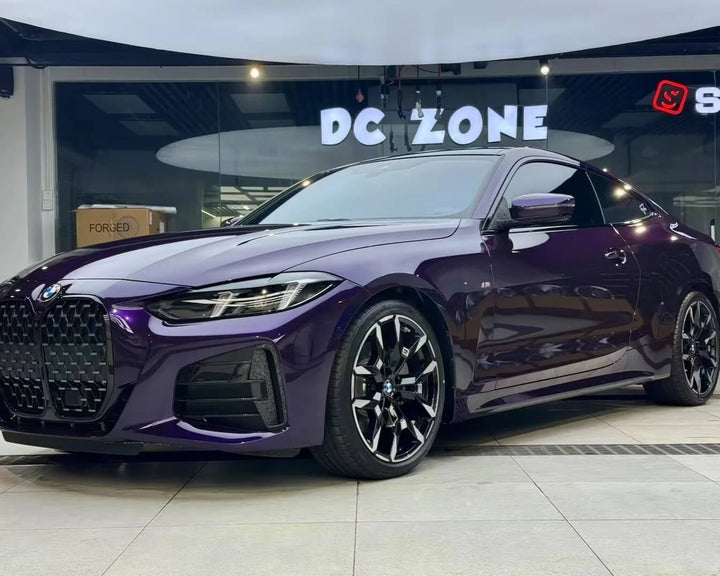 metallic midnight purple color ppf car wrap
