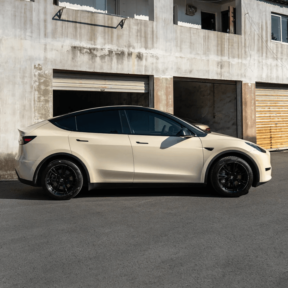 model 3 Khaki Beige gloss crystal car wrap