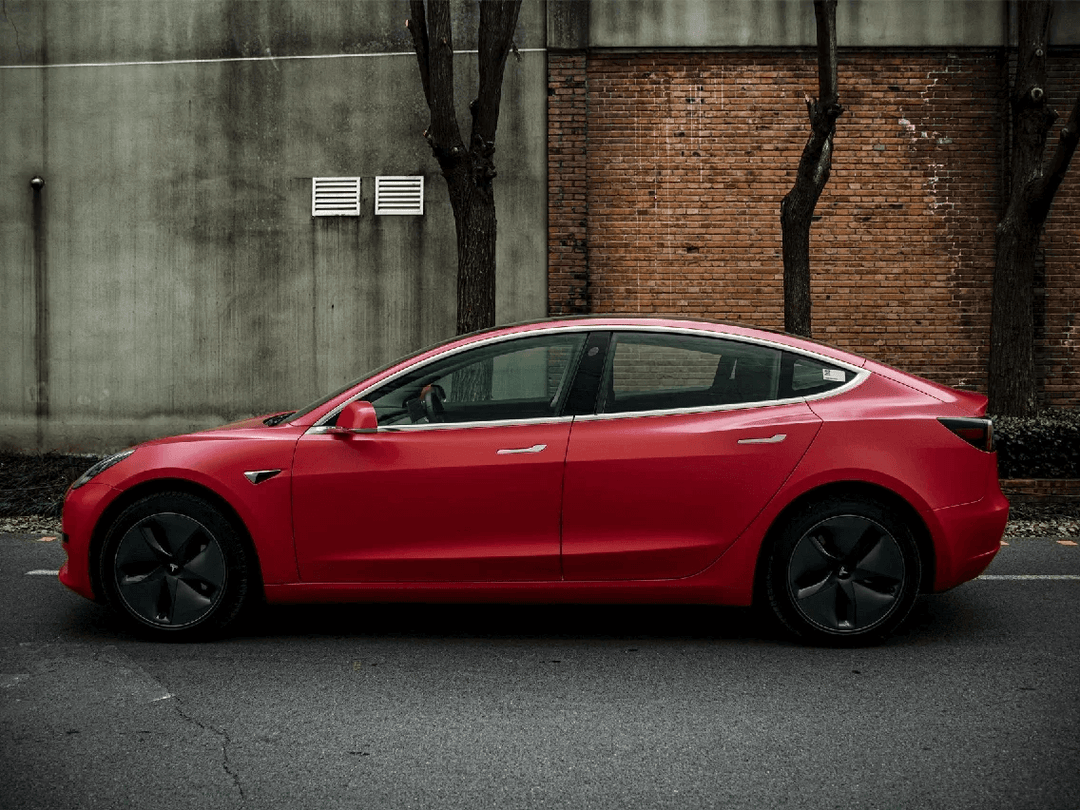 model 3 Matte Metallic Red Vinyl Wrap