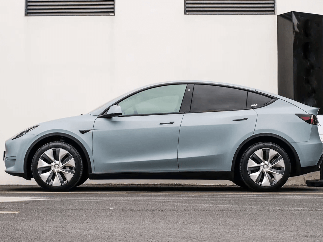 model y Super Matte Mist Blue Vinyl Wrap