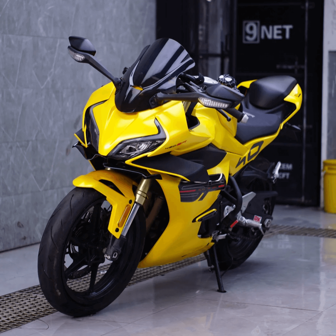 motorcycle Matte Metallic Yellow Vinyl Wrap