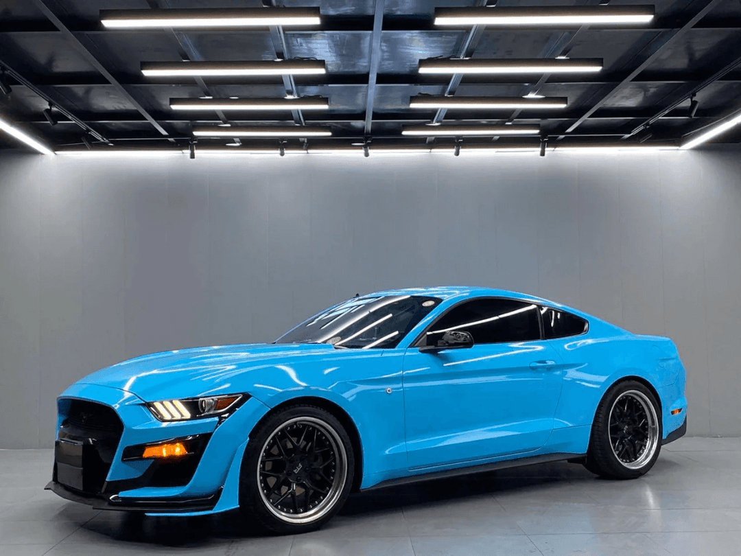 mustang Gloss Crystal Blue Vinyl Wrap