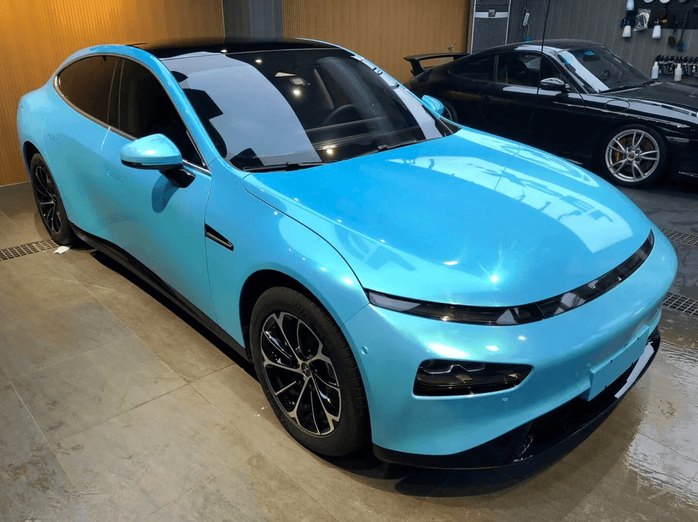 pearlescent Sky Blue car wrap