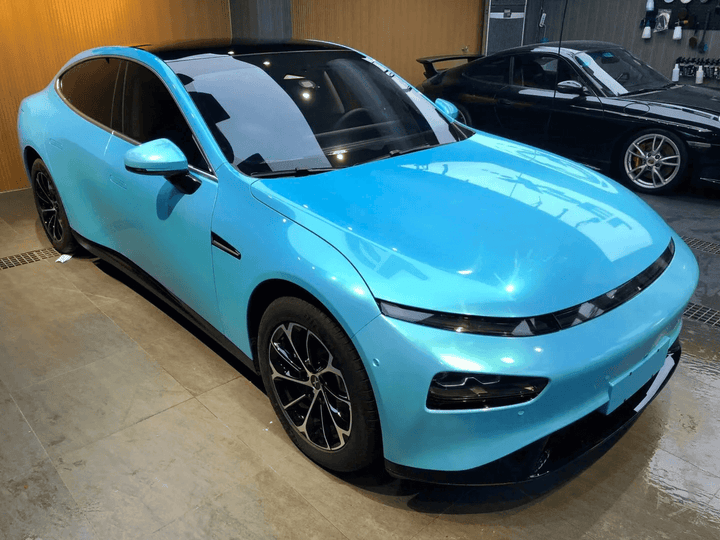 pearlescent Sky Blue car wrap