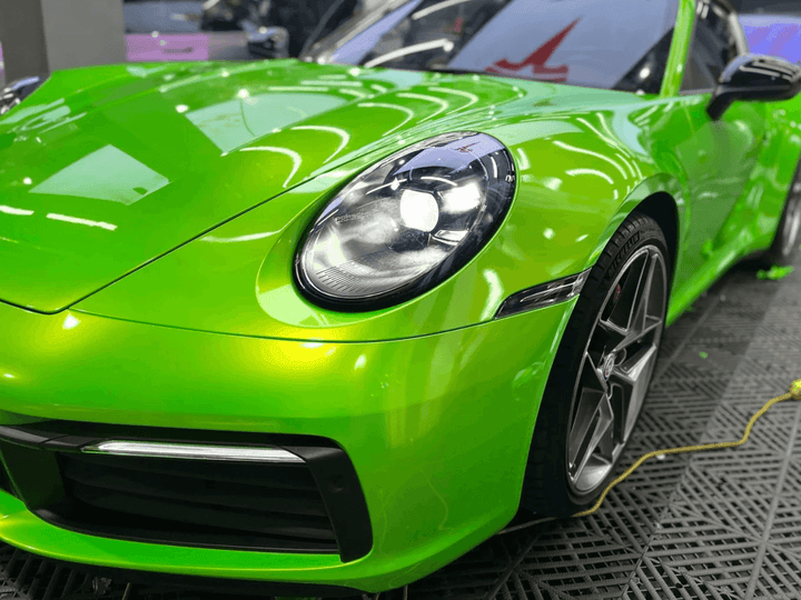 pearlescent fluorescent green wrap