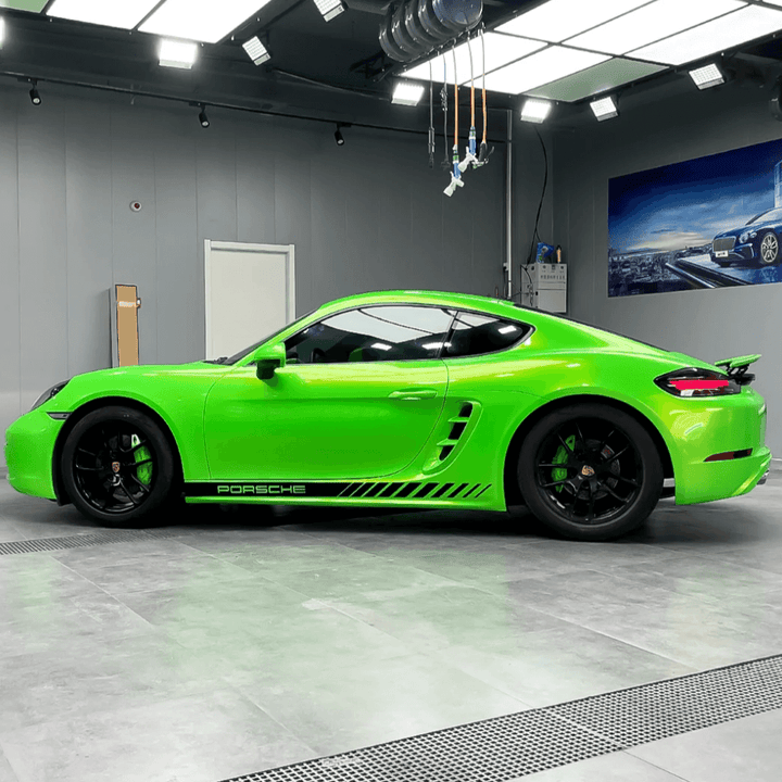 pearlescent neon green car wrap