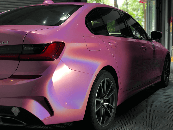 Iridescent Pink Laser Vinyl Wrap