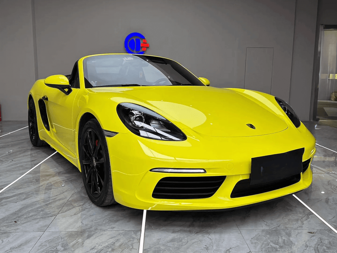 porsche Gloss Crystal Lime Yellow Vinyl Wrap