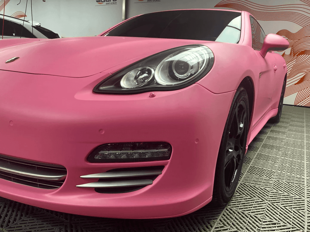 Porsche Satin Ceramic Pink Vinyl Wrap