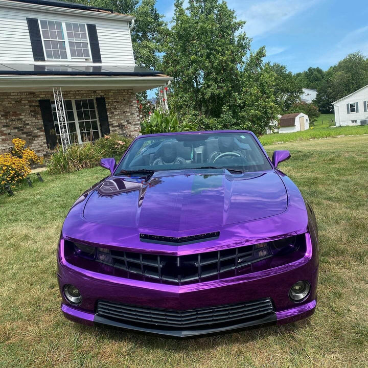 purple mirror chrome car wrap