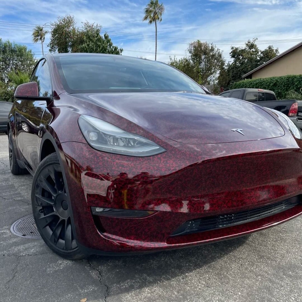 red forged carbon fiber wrap