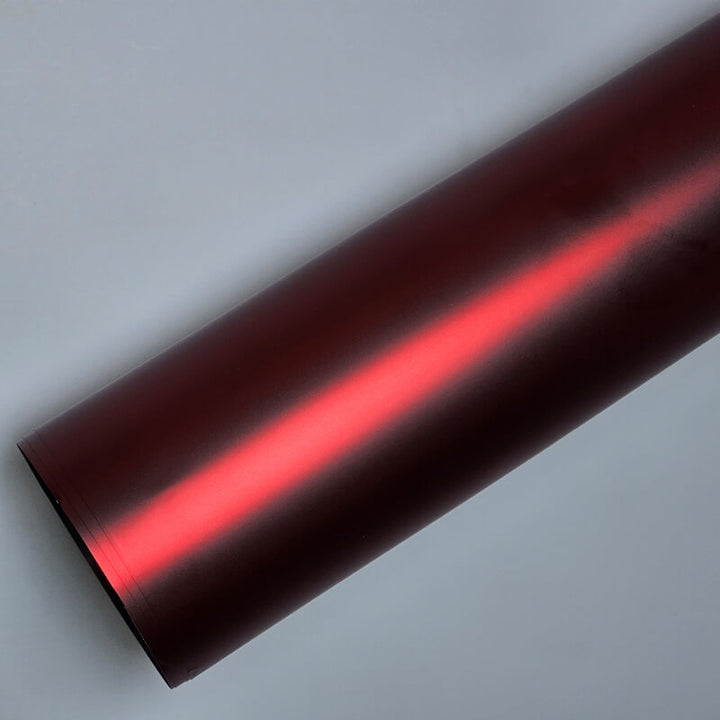 satin chrome red vinyl film