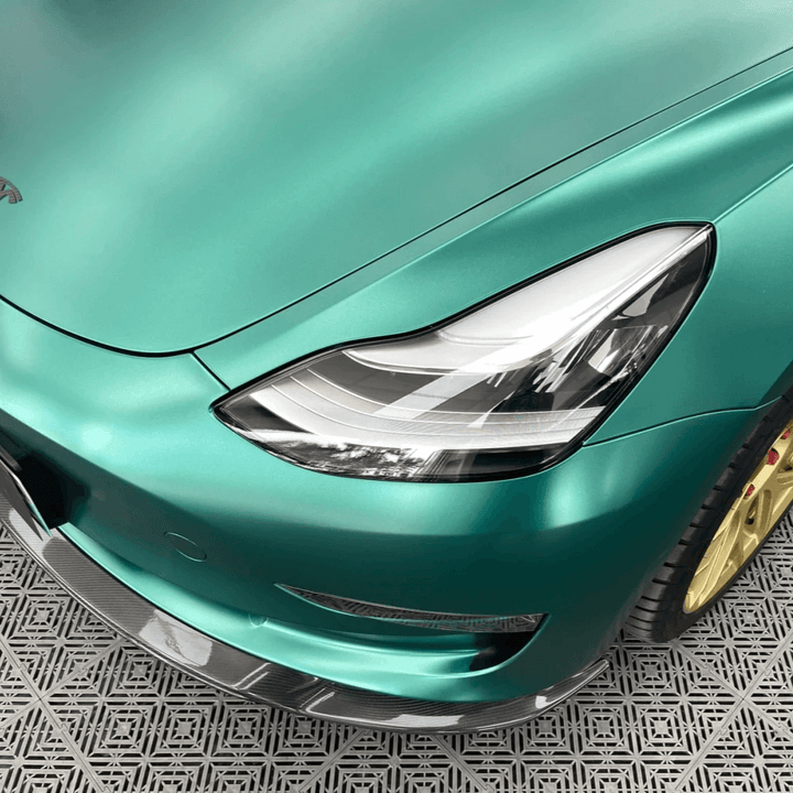 satin metallic emerald green car wrap