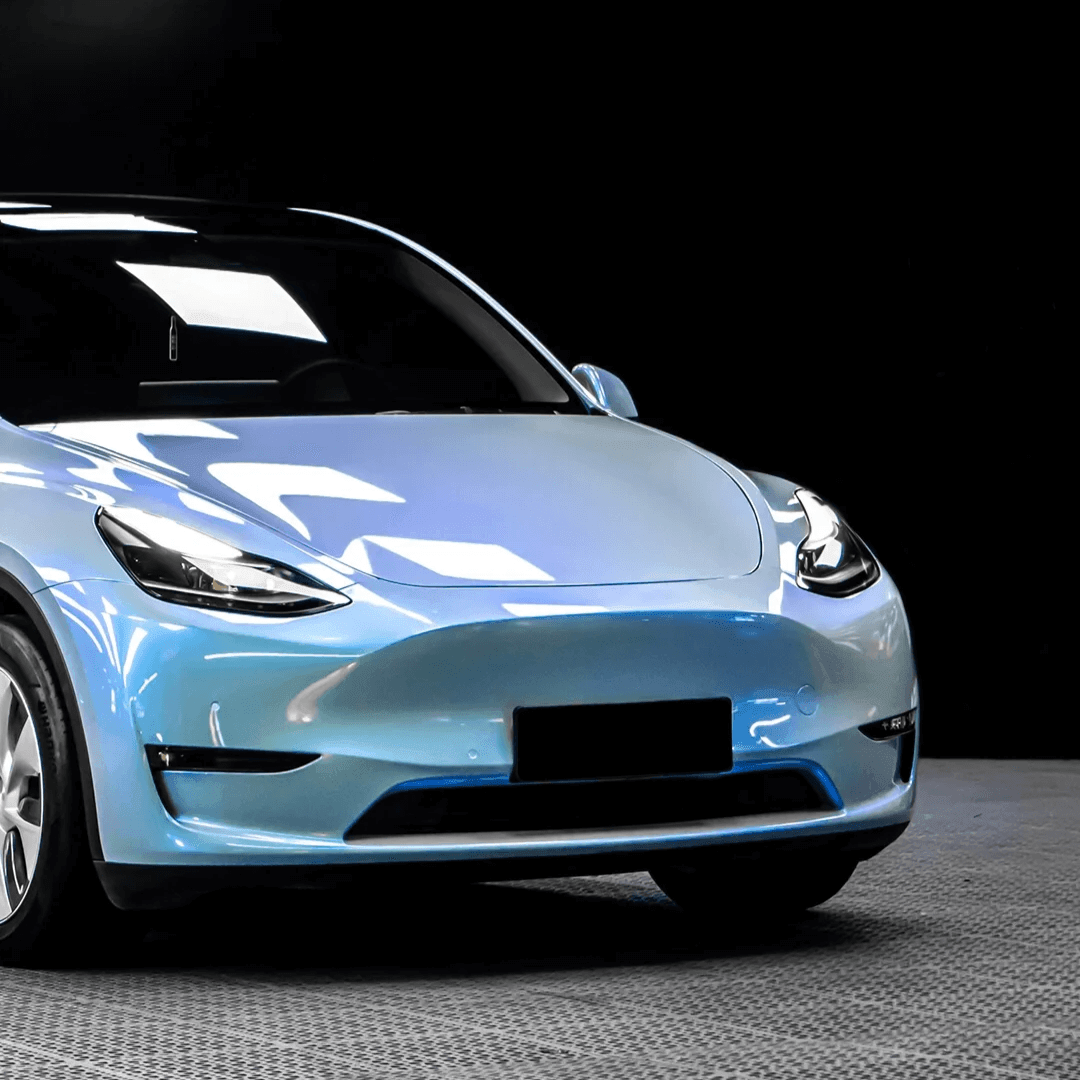 tesla Gray Blue Color Shift Vinyl Wrap