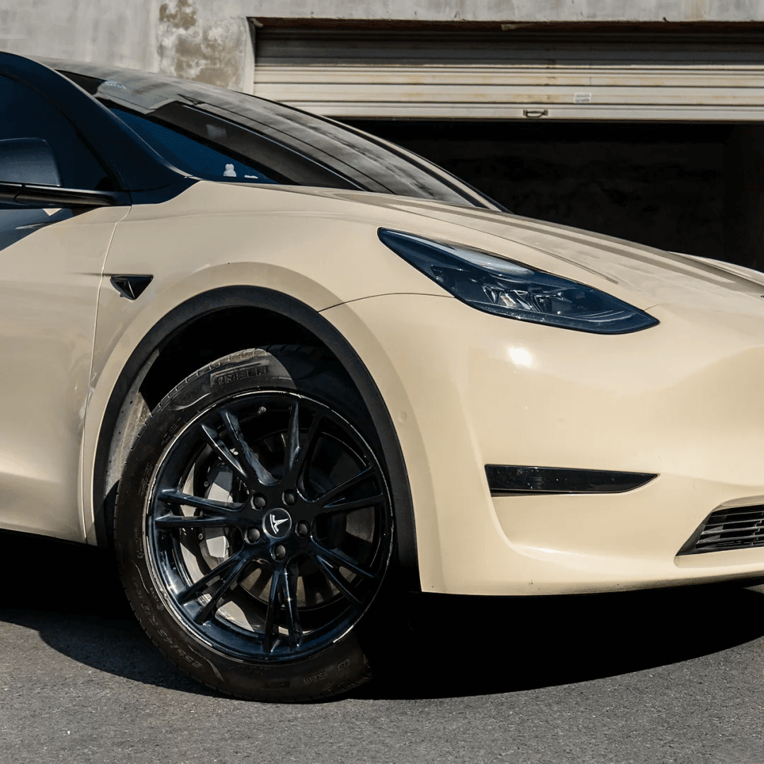 tesla Khaki Beige gloss crystal car wrap