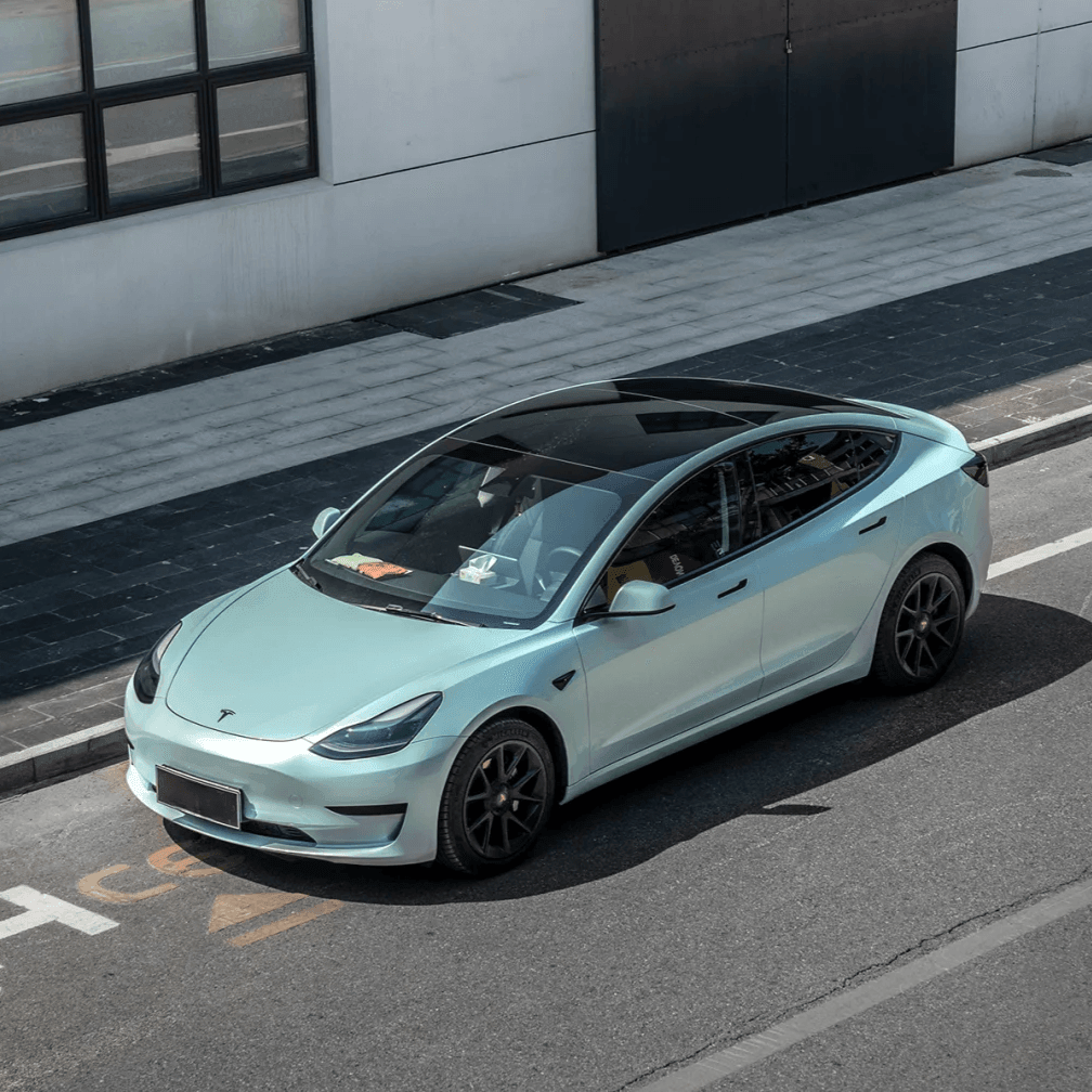 tesla Macaron Blue Vinyl Wrap