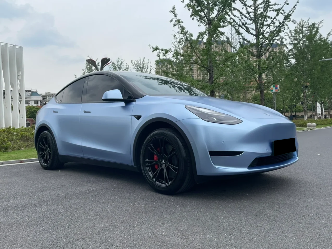 tesla Matte Metallic Bright Blue Vinyl Wrap