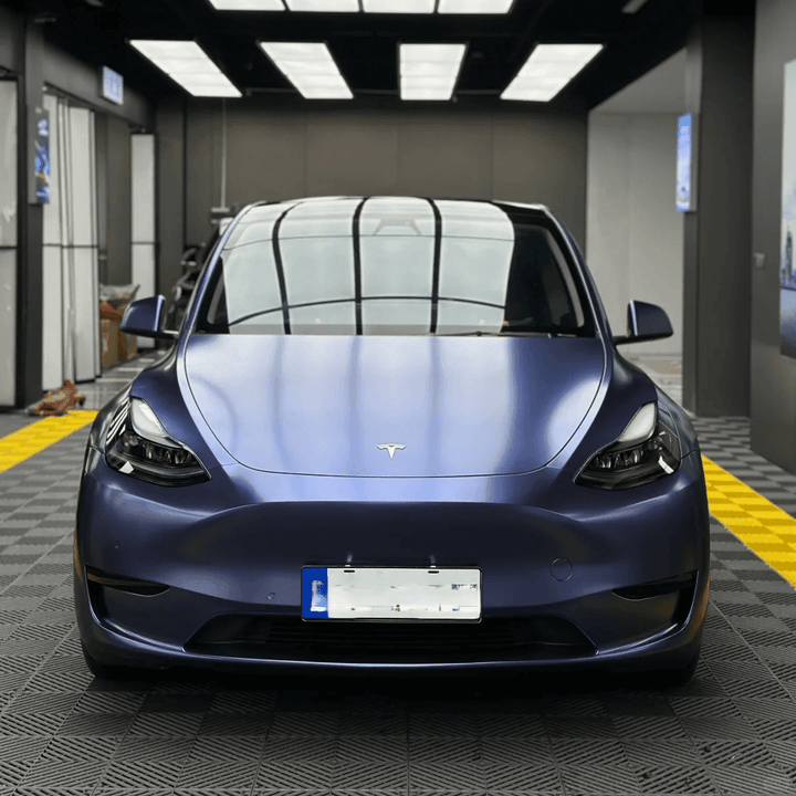 tesla Matte Metallic Midnight Blue Vinyl Wrap