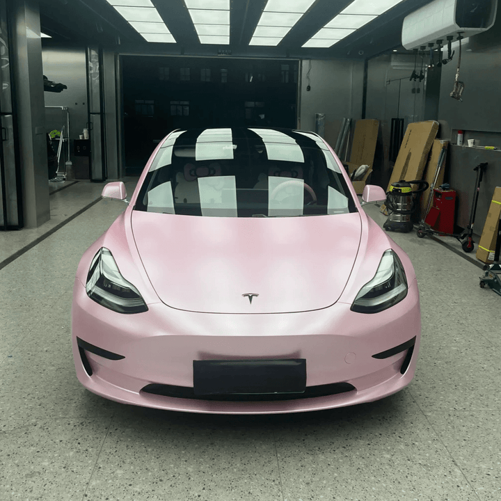 tesla Matte Metallic Pink Vinyl Wrap