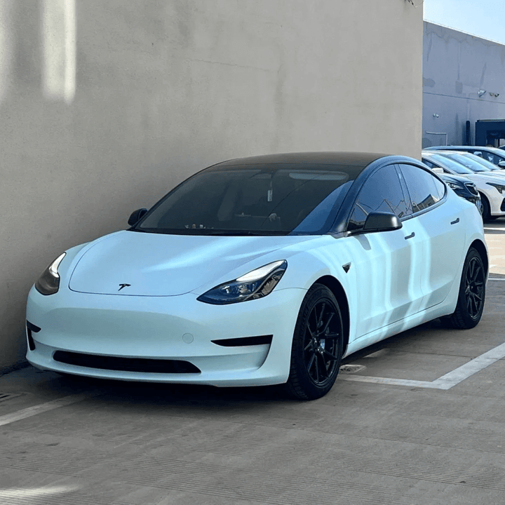 tesla Super Matte Ice Blue Vinyl Wrap