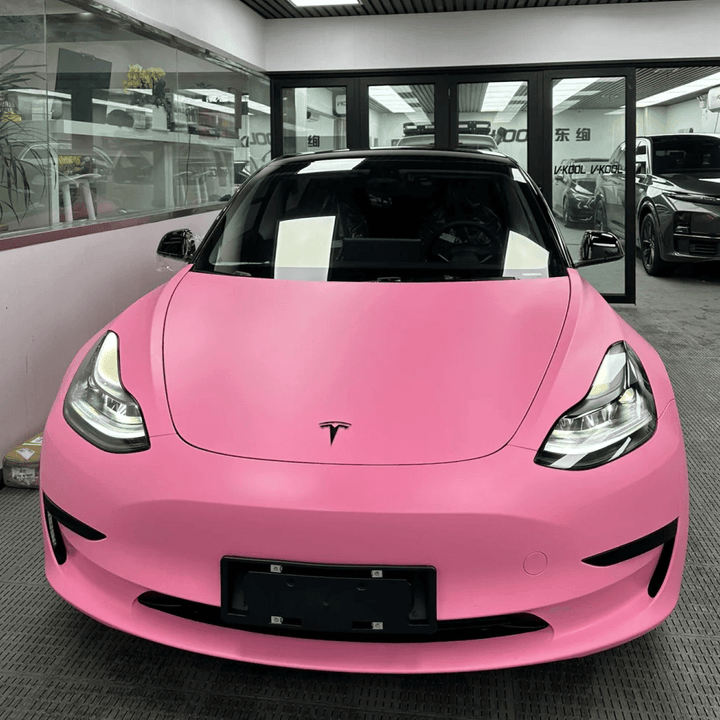 tesla Super Matte Pink Vinyl Wrap