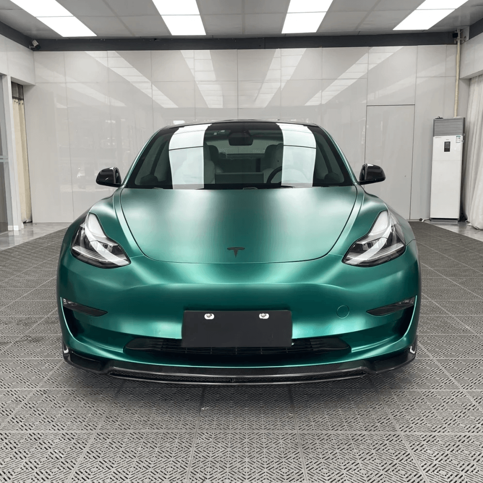 tesla Matte Metallic Emerald Green Vinyl Wrap