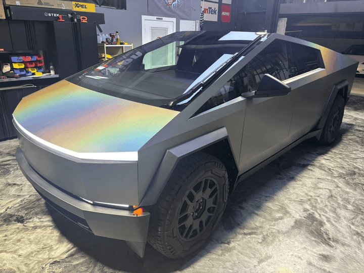 Iridescent Gray Laser Matte Vinyl Wrap