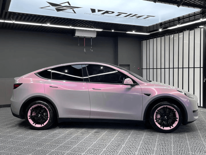 Model 3 Gloss Candy Gray Pink Color Shift Vinyl Wrap 