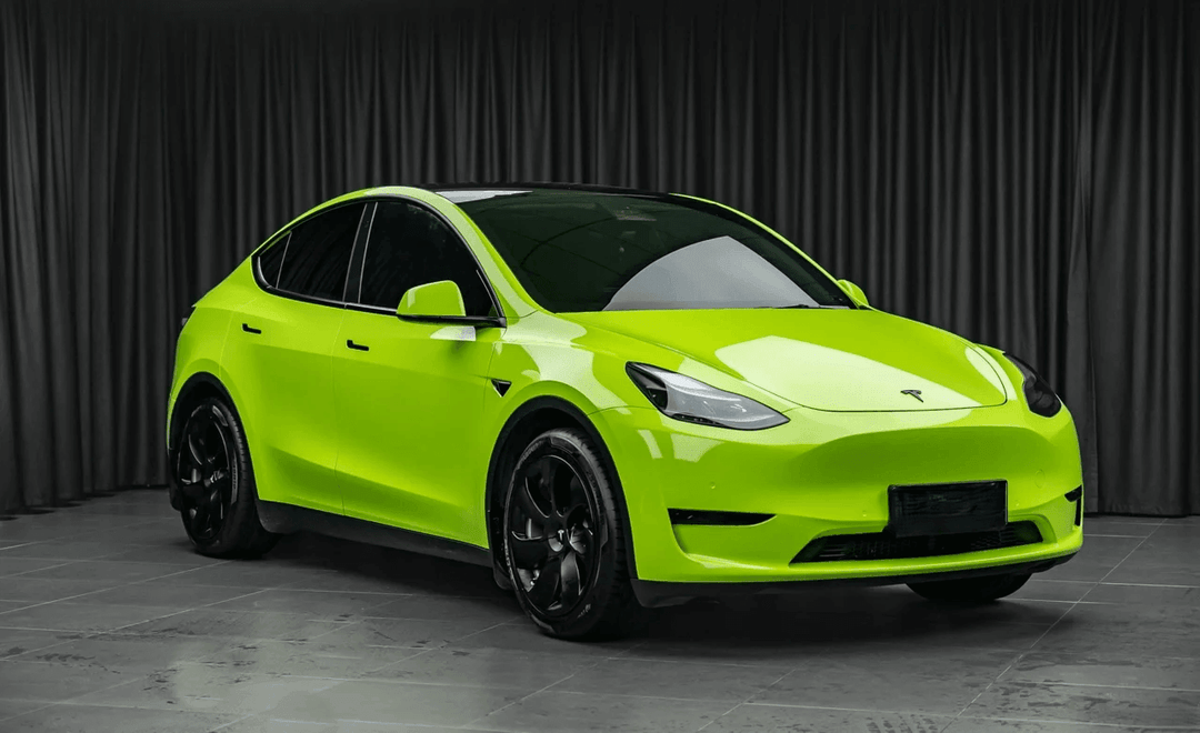 tesla model 3 Gloss Crystal Green Vinyl Wrap