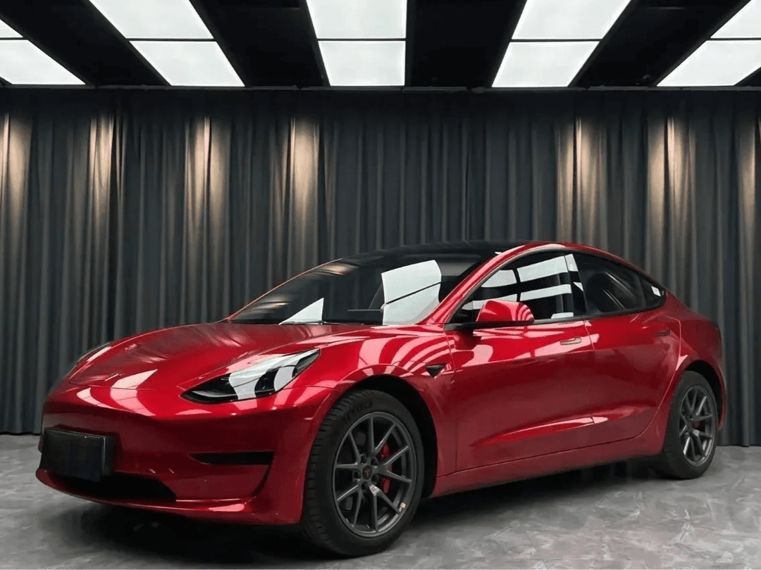 Gloss Metallic Red Vinyl Wrap for tesla model 3