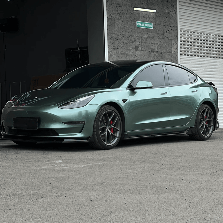 tesla model 3 Liquid Metallic Verde Green Vinyl Wrap