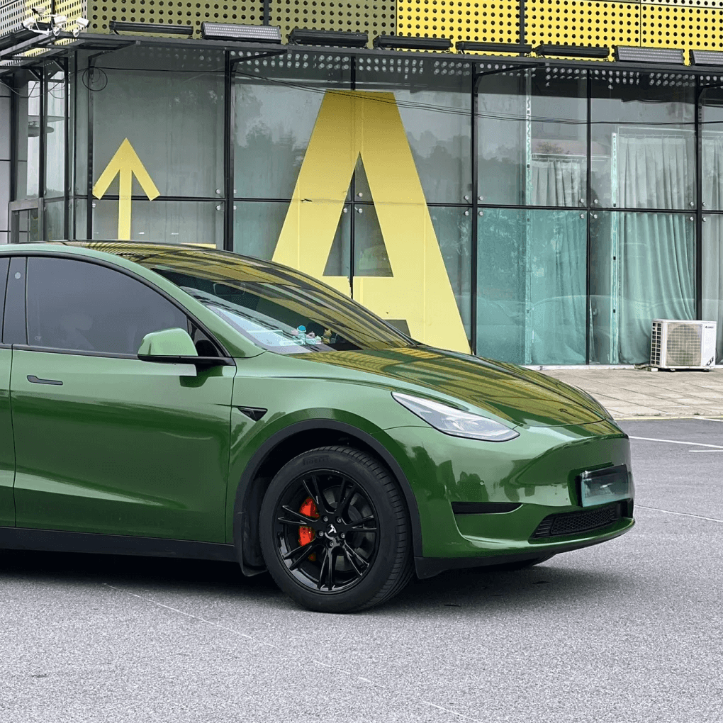 Model 3 Sonoma Green gloss metallic vinyl wrap