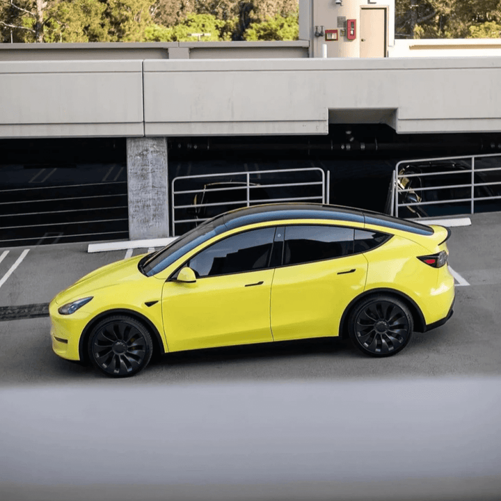 Tesla Model Y Gloss Crystal Lime Yellow Vinyl Wrap