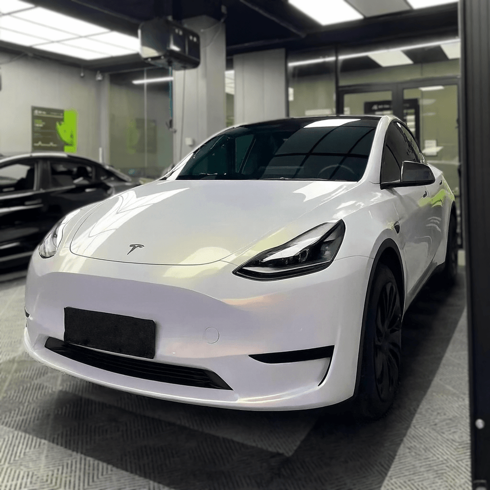 white gold car wrap