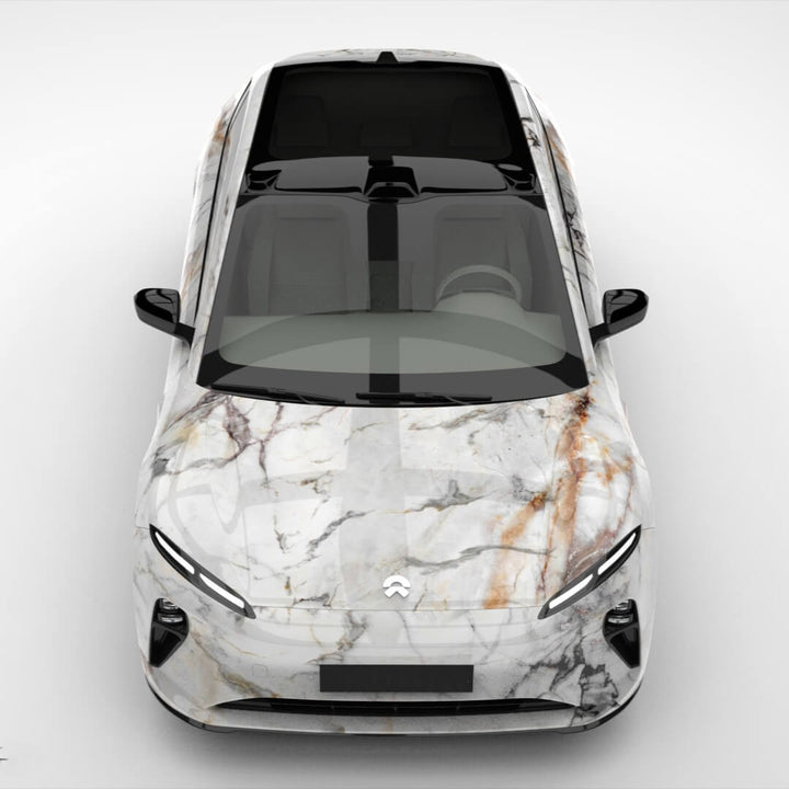 white marble car wrap