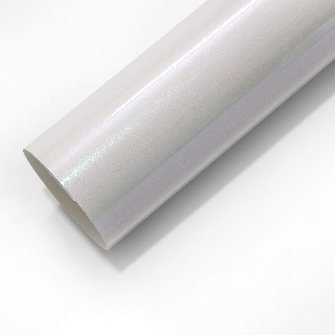 Glossy White Chameleon White Blue Vinyl Wrap