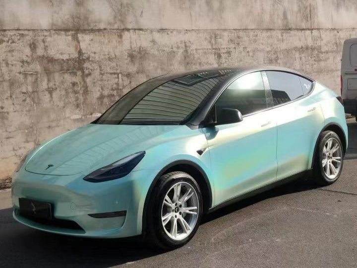 tiffany blue iridescent car wrap